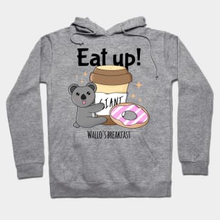Cute Funny Breakfast Coffee And Donut Lover Kawaii Koala Meme Hoodie